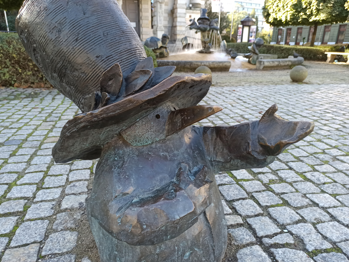 Foto zwerge Krasnale wodne (Fontanna Krasnali) in Nahaufnahme