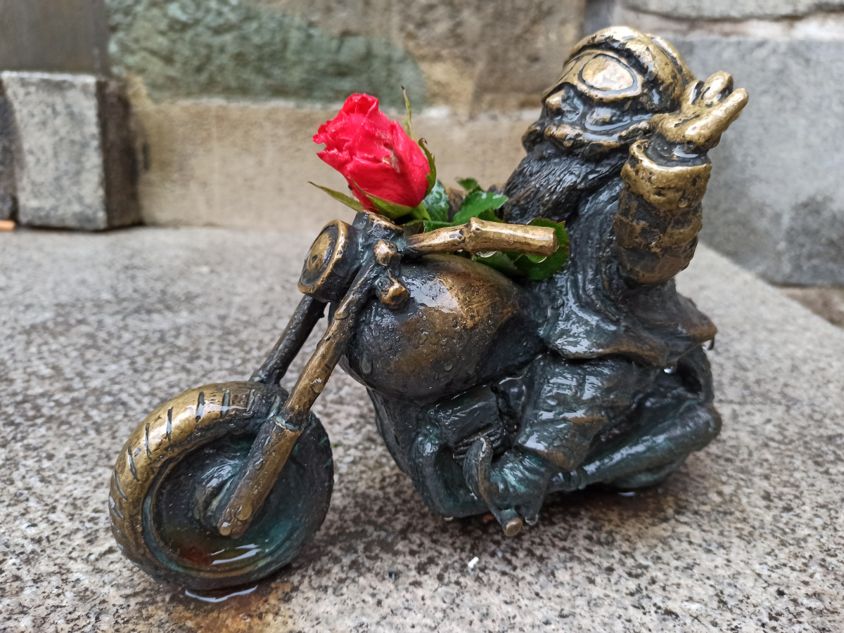 Foto zwerg Motocyklista (Wentyl)